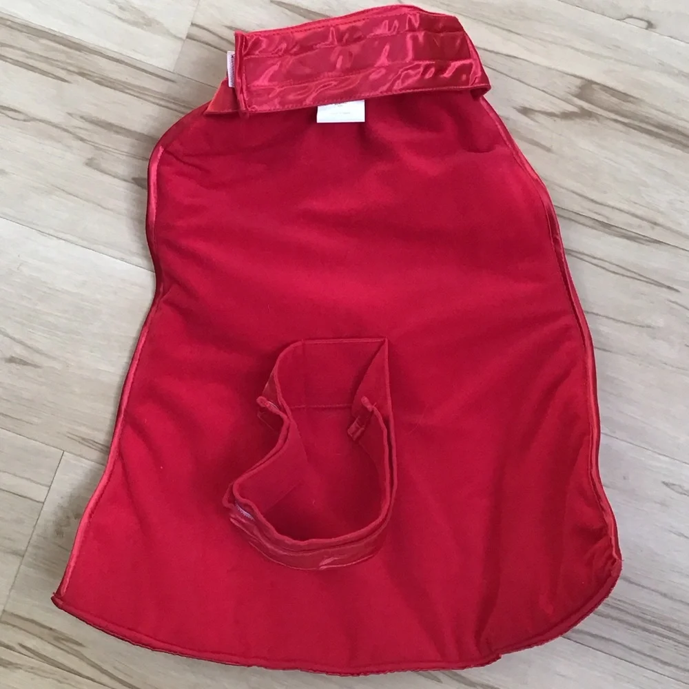 Red Satin Flannel Dog Cape‎ Hero Halloween Santa Holiday Pet Parade Costume